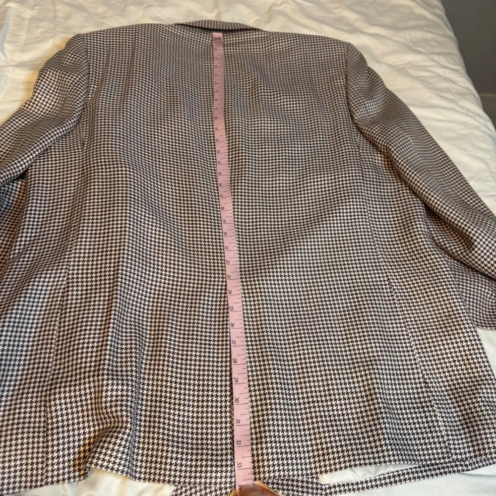 Countess Mara 100% silk Mens Brown Houndstooth Blazer Sport Coat 48L